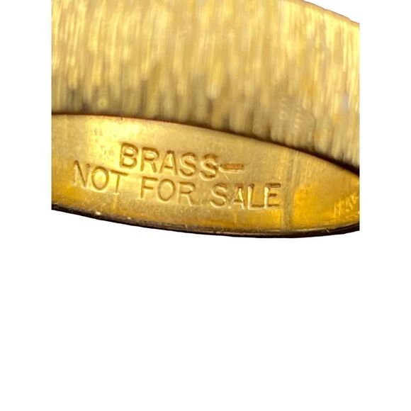 Brass textured band tree bark pattern ring size 10 - Picture 4 of 6